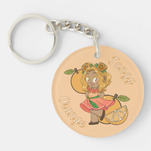 Un porte-clés personnalisé avec un chibi orange mi