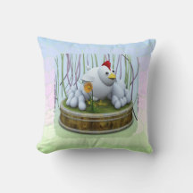 Un poulet avec beaucoup d'œufs coussin jetable
