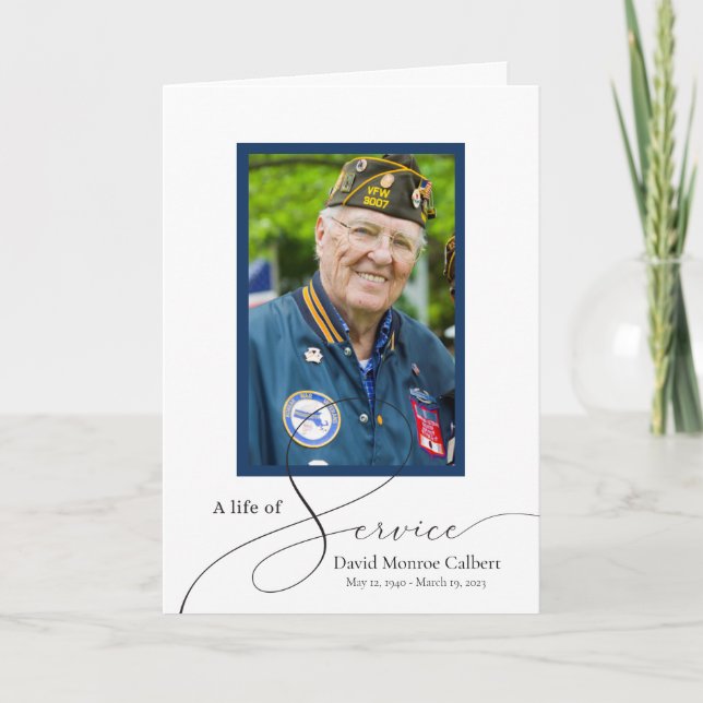 Un programme commémoratif de la vie en service (Devant)