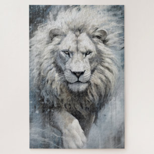 Un puzzle de lion blanc