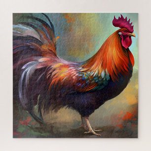 Un puzzle de peinture de coq fascinant