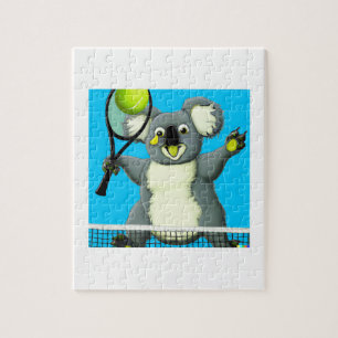 Un puzzle d'un koala jouant au tennis