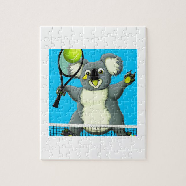Un puzzle d'un koala jouant au tennis (Vertical)