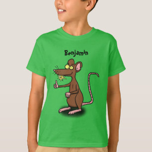 Un rat brun mignon pouce vers le haut dessin animé