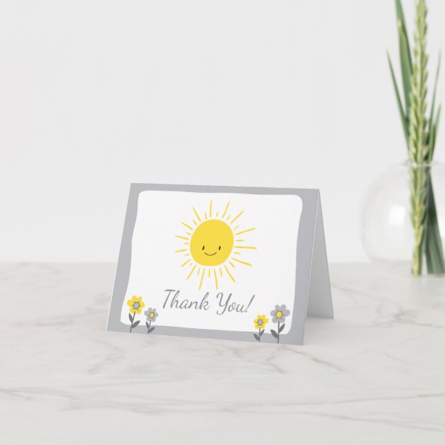 Un rayon de soleil Baby shower Carte de remercieme (Devant)