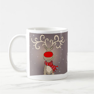 Un renne roux amusant Joyeux mug de Noël