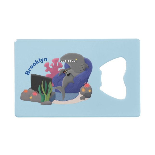 Un requin drôle en regardant la bande dessinée de  (Devant (Horizontal))