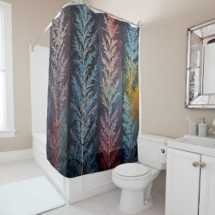 Un rideau De Douche En Plante De Plume De Glacée C