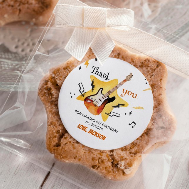 Un Rocks Guitare Anniversaire Sticker Étiquette (Créateur téléchargé)