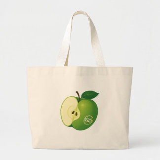 Un sac avec l'image d'une pomme verte