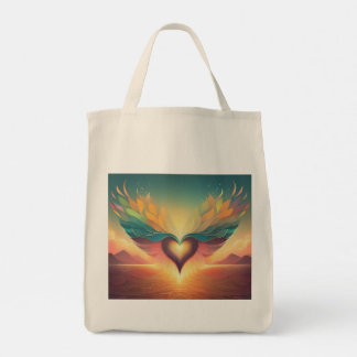 Un sac fourre-tout au coeur ailé qui s'envole pour