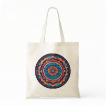 Un sac fourre-tout avec un motif mandala audacieux