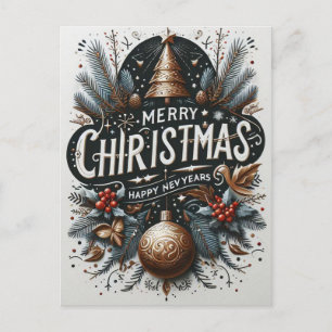 Un salut festif : Joyeux message Carte de Noël