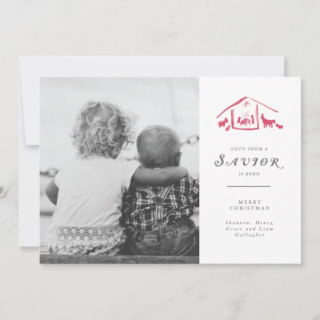 Un sauveur est carte photo né de vacances - (Devant)