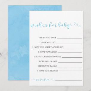 Un Script Minimaliste Bleu Pour Invitations Bébés