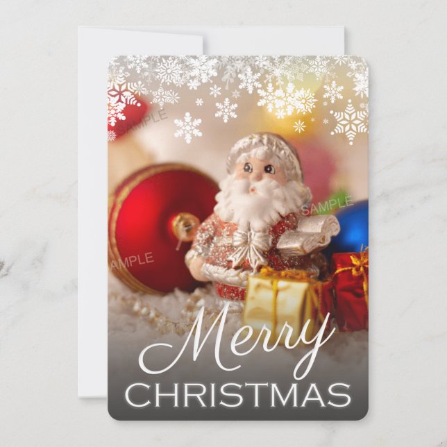Un seul Carte photo de Noël joyeux et à fond (Devant)
