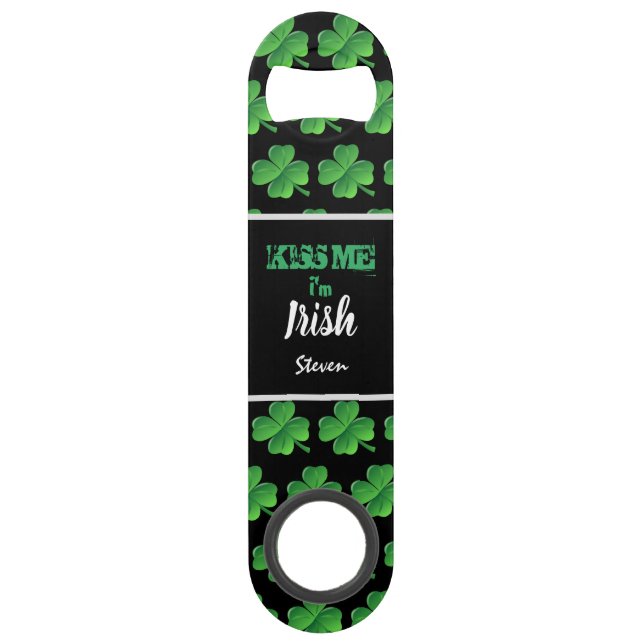 Un Shamrock vert chanceux m'embrasse Je suis irlan (Devant)