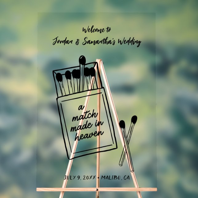 Un signe acrylique de bienvenue Mariage du Ciel (Neutre)