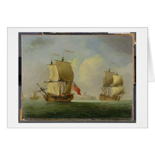 Un sloop anglais et une frégate dans une brise