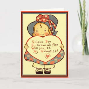 Un soldat brave une belle carte de Saint-Valentin 