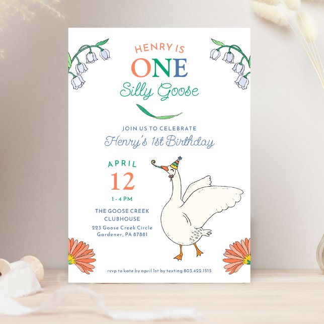 Un sot Goose Boys 1er Anniversaire Fête Invitation (Créateur téléchargé)