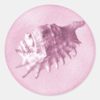 Un Sticker De Coquillage De Mariage De Plage (Rose