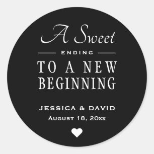 Un Sticker De Faveur De Mariage Noir Finissant Dou