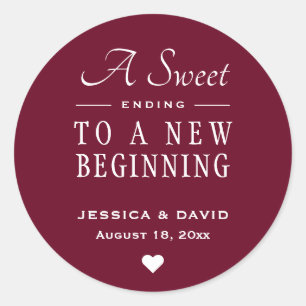 Un Sticker De Faveur Mariage Bourgogne Sucré Termi