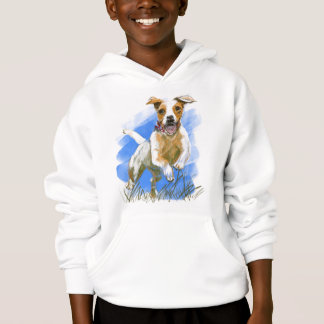 Un sweat-shirt avec un chien qui saute