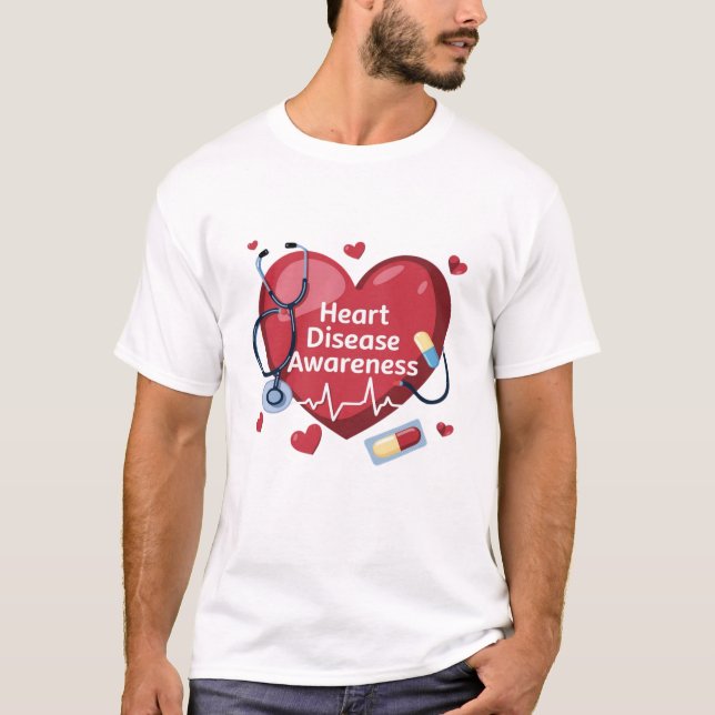 Un T-shirt de sensibilisation aux maladies cardiaq (Devant)