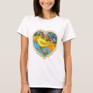 Un T-Shirt Oiseau à Cœur Jaune