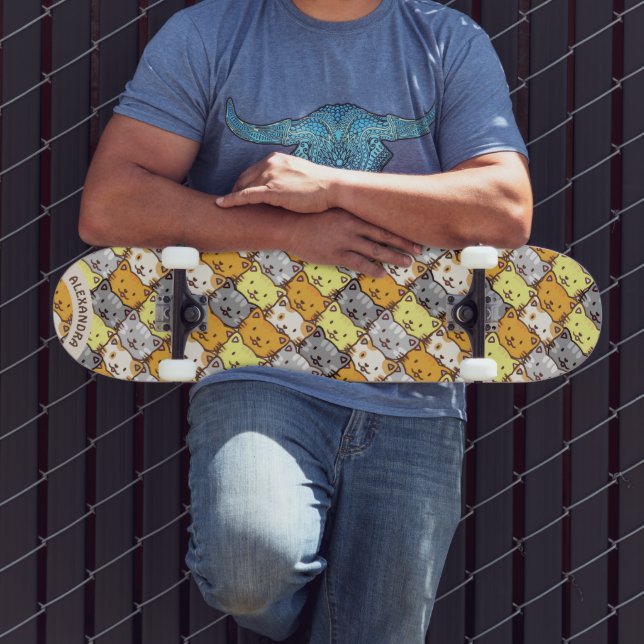 Un tas de Motif de chats Skateboard personnalisé (Extérieur 3)