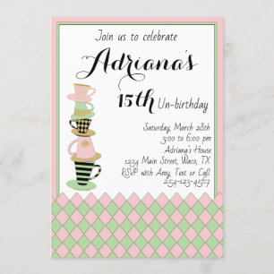 Un Tea Party Un anniversaire Invitation