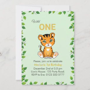 Un Tigre sauvage 1er Invitation anniversaire