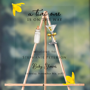Un Tini en route Baby Shower Martini Jaune