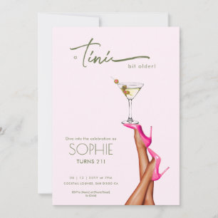 Un Tini Un Peu Plus Ancien Martini rose Invitation