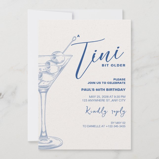 Un Tini Un peu plus vieux Invitation de fête d'ann (Devant)