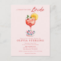 Un Toast à la Mariée Invitation Rose pour la Fête 