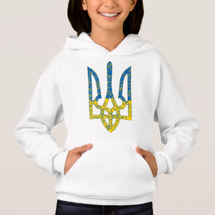 Un trident ukrainien texturé drapeau d'Ukraine cou