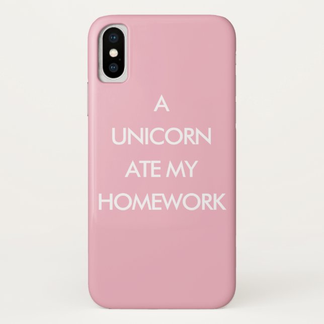 UN UNICORN A MANGÉ MON coque iphone rose MAISON (Dos)