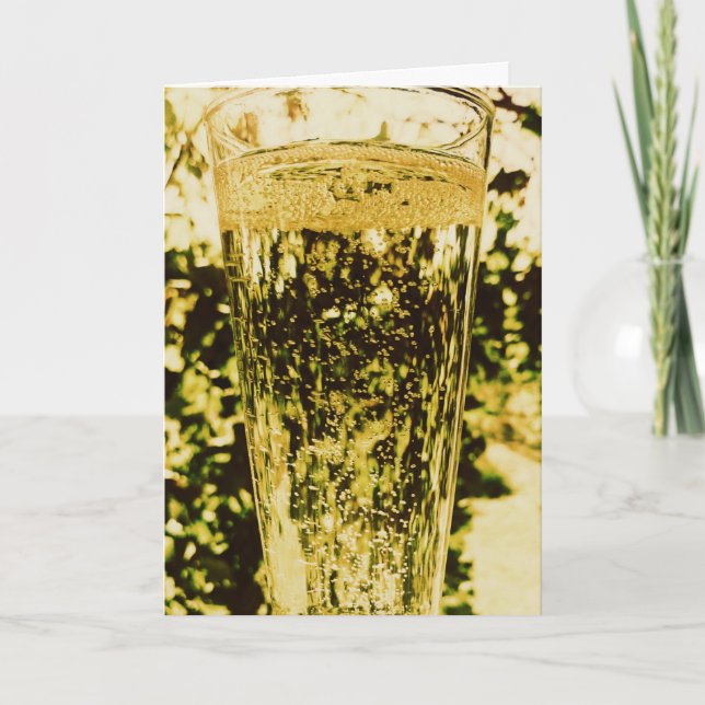 Un verre de Champagne Bonne Carte Anniversaire (Devant)