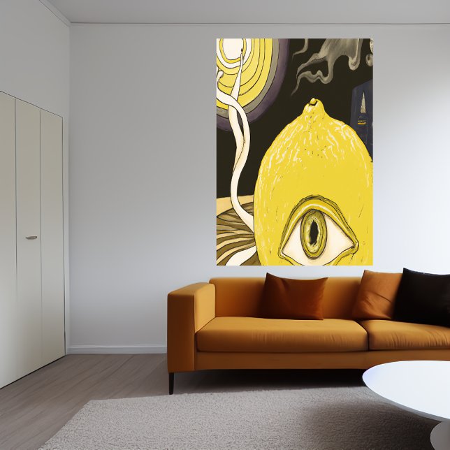 Un visage Citron aux yeux | AI Art Poster (Créateur téléchargé)
