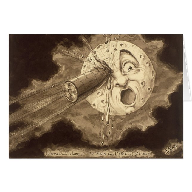 Un voyage au dessin vintage de lune (Devant horizontal)