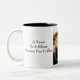 Un Yawn Est Un Cri Silencieux Pour La Mug Café