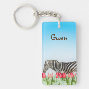 Un zèbre parmi les tulipes