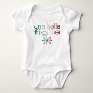 Una Bella Figlia Italy Flag Colours Baby Bodysuit