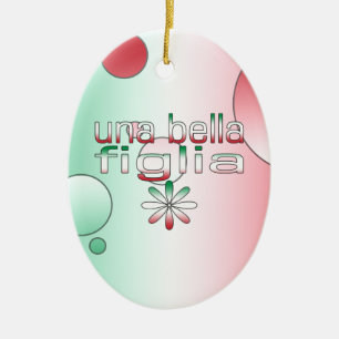 Una Bella Figlia Italy Flag Colours Pop Art Ceramic Ornament