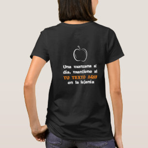 Una Manzana Al Di Apple White Line Art T-Shirt