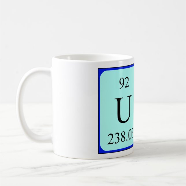 Una periodic table name mug (Left)