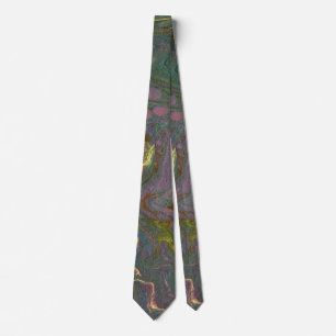 Unaffected Green Purple Abstract Tie